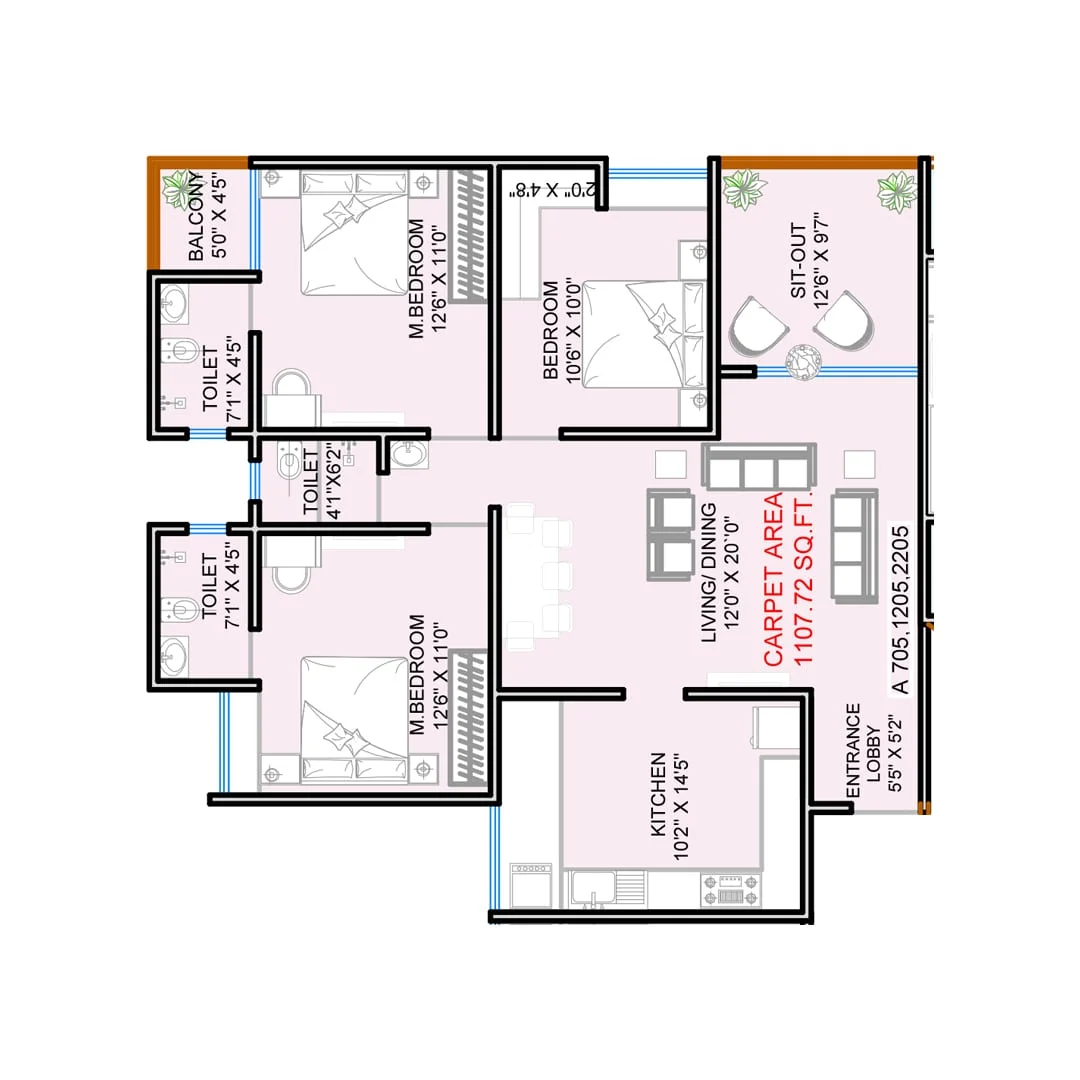 Shubharambh Clara Ravet 3 BHK